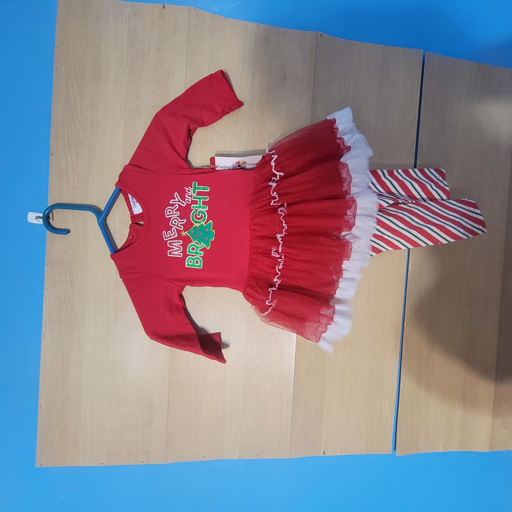 Counting Daisies | Christmax Dress | Baby Girl | 2 Piece Set | 18M | Red